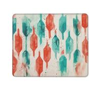 Mouse Pad Non-Slip Rubber Base Mousepad, Coral and Teal Arrows, Washable Small Mouse Mat for Computer, Laptop, Home, Office - 7.9 x 9.5 in
