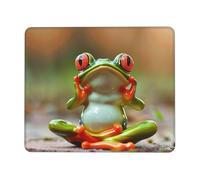 Mouse Pad Non-Slip Rubber Base Mousepad, Cute Funny Frog Doing Yoga, Washable Small Mouse Mat for Computer, Laptop, Home, Office - 7 x 8.6 in