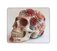 Mouse Pad Non-Slip Rubber Base Mousepad, Day of The Dead Sugar Roses Skull, Washable Small Mouse Mat for Computer, Laptop, Home, Office - 7.9 x 9.5 in