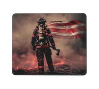 Mouse Pad Non-Slip Rubber Base Mousepad, Firefighter Axe Red Line Flag, Washable Small Mouse Mat for Computer, Laptop, Home, Office - 8.3 x 10.3 in