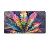 Mouse Pad Non-Slip Rubber Base Mousepad, Multicolor Marijuana Leaf Weed Art, Washable Mouse Mat for Computer, Laptop, Home, Office - 16x29.5 in