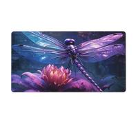 Mouse Pad Non-Slip Rubber Base Mousepad, Purple Dragonfly, Washable Mouse Mat for Computer, Laptop, Home, Office - 16x29.5 in
