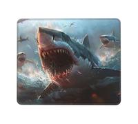 Mouse Pad Non-Slip Rubber Base Mousepad, Sharks, Washable Small Mouse Mat for Computer, Laptop, Home, Office - 7 x 8.6 in