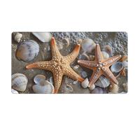 Mouse Pad Non-Slip Rubber Base Mousepad, Starfish Seashell Sandy Beach, Washable Mouse Mat for Computer, Laptop, Home, Office - 16x29.5 in