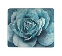 Mouse Pad Non-Slip Rubber Base Mousepad, Teal Gray Rose, Washable Small Mouse Mat for Computer, Laptop, Home, Office - 7.9 x 9.5 in