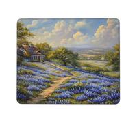 Mouse Pad Non-Slip Rubber Base Mousepad, Texas Bluebonnets Scenery, Washable Small Mouse Mat for Computer, Laptop, Home, Office - 7 x 8.6 in