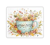 Mouse Pad Non-Slip Rubber Square Mouse Pad Washable Mouse Pad for Home Office Workspace, Pastel Blue Floral, 8x10 inch