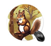 Mouse Pad Nut-Eating Squirrel Printed Cute Mousepad with Design Small Non-Slip Rubber Gaming Pads Office Home Pad
