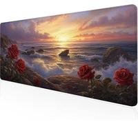 Mouse Pad Ocean Gaming Mouse Pad Sunset Large Desk Mat 700x400x3mm,Work From Home Essentials Non-Slip Rubber Base Special Textured Water-Resistant Surface Wear-Resistant Desk Matt For Laptop Y1-1096
