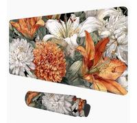 Mouse Pad Orange & Chrysanthemum 80 x 40 cm Desk Mat, Table Blotter 1D#130