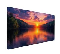 Mouse Pad Orange Color Gaming Mouse Pad Lake Large Size Desk Mat 1400x600x3mm,Extended Waterproof Mousepad,Non-Slip Base-Smooth Cloth Surface,Improved Precision and Speed for Office Gaming Room XZ-757