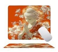 Mouse Pad Orange Color Zen, Mini Gaming Mouse Pad 250x200mm, Non-Slip Rubber Base for Stable Grip on Smooth Surfaces, Improved Precision and Speed, Anti-Fray Stitched Edges Gifts for Men s0z-379