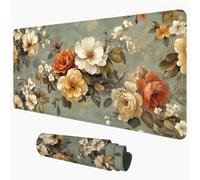 Mouse Pad Orange & Flower 70 x 30 cm Desk Mat, Office Table Blotter 1D#380