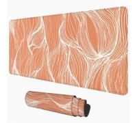 Mouse Pad Orange & Line 80 x 40 cm Desk Mat, Office Table Blotter 1D#162