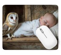 Mouse Pad Owl, Small Mouse Mat 420 x 350 mm, Desk Mat with Waterproof Design, Premium-Textured Square Mousepad Girl, Smooth Surface, Gaming Office Mousemat for Keyboard Decor Gifts Christmas p1j-723