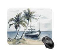Mouse Pad, Palm Trees Fishing Boat Comfortable Mousepads Non-Slip Gaming Mousepad For Pc Laptop Gamer 25X30Cm