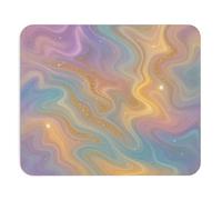 Mouse Pad Pastel Colors Swirls Gold Glitter Effect Abstract Design Soft Office Modern Desk Creative Gift for Women Artistic Mousepad Mouse Pad