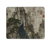 Mouse Pad Peacock Landscape Small Mouse Mat 30 x 25cm with Non-Slip Rubber Base, Waterproof Mousepad, Gaming Mousemat for Women Kids Men Laptops Keyboard Tray Home Traveling Office Accessories D-478