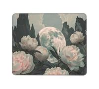Mouse Pad Peony Flower Small Mouse Mat 42 x 35cm with Non-Slip Rubber Base, Waterproof Mousepad, Gaming Mousemat for Women Kids Men Laptops Keyboard Tray Home Traveling Office Accessories D-611