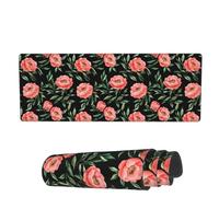 Mouse Pad Peony Pink Flower Leaves Large Mouse Pads Comfortable Table Mat, For Home, Laptop, Study, 80x30cm