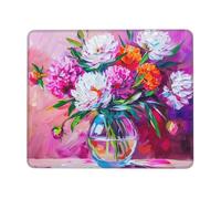 Mouse Pad Peony Vase Small Mouse Mat 24 x 28cm with Non-Slip Rubber Base, Waterproof Mousepad, Gaming Mousemat for Women Kids Men Laptops Keyboard Tray Home Traveling Office Accessories D-607