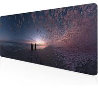 Mouse Pad Petal Gaming Mouse Pad Beach Large Desk Mat 800x400x3mm,Work From Home Essentials Non-Slip Rubber Base Special Textured Water-Resistant Surface Wear-Resistant For Office PC,Laptop Y1-18