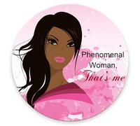 Mouse Pad, Phenomenal Black Woman Mouse Pads with Design, Round Washable Cloth Personalized Mouse Mat, Gaming Office Home Non-Slip Rubber Base Computer Mousepad