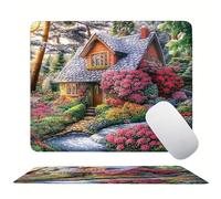Mouse Pad Pink Cabin, Mini Gaming Mouse Pad 250x200mm, Non-Slip Rubber Base for Stable Grip on Smooth Surfaces, Improved Precision and Speed, with Anti-Fray Stitched Edges for Home Office s0z-477