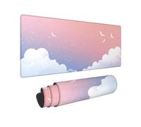 Mouse Pad Pink Desk Mat, 700x300x3mm Mouse Mat Simple Mousemat, Water-Resistant Surface Mousemat with Anti-Slip Rubber Base, Improved Precision and Speed Office Accessories Decor, Gifts for Men 6W-565