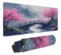 Mouse Pad Pink Desk Mat large Landscape Mouse and Keyboard Desk Mat Large 700x300mm With Anti-Slip Rubber Base Waterproof Surface Keyboard Mat With Stitched Edges Durable Materials for Office T33