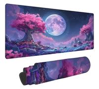 Mouse Pad Pink Desk Mat large Landscape Mouse and Keyboard Desk Mat Large 800x400mm With Anti-Slip Rubber Base Waterproof Surface Keyboard Mat With Stitched Edges Durable Materials for Office T15