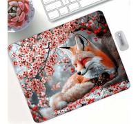 Mouse Pad Pink Fox Gaming Mouse Pad, Mini Mousepad 340x280x3mm Ultra Thin Improves, High Precision Gaming Surface with Anti-Fray Stitched Edges, Mousemat for Laser and Optical Mice Portable d0d-127