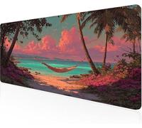 Mouse Pad Pink Gaming Mouse Pad Coconut Grove Large Desk Mat 600x400x3mm,Work From Home Essentials Non-Slip Rubber Base Special Textured Water-Resistant Surface Wear-Resistant For PC,Laptop Y1-201