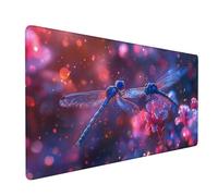 Mouse Pad Pink Gaming Mouse Pad Dragonfly Large Size Desk Mat 1400x600x3mm, Waterproof Mousepad, Non-Slip Base-Smooth Cloth Surface, Improved Precision and Speed for Home Office Gaming Room XZ-948