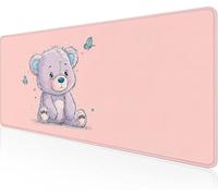Mouse Pad Pink Gaming Mouse Pad Little Bear Large Desk Mat 1200x600x3mm,Work from Home Essentials Non-Slip Rubber Base Special Textured Water-Resistant Surface Wear-Resistant for Office Laptop Y1-632