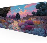 Mouse Pad Pink Gaming Mouse Pad Path Large Desk Mat 600x400x3mm,Work From Home Essentials Non-Slip Rubber Base Special Textured Water-Resistant Surface Wear-Resistant For Office Computer,Laptop Y1-131