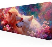 Mouse Pad Pink Gaming Mouse Pad Wolf Large Desk Mat 1600x800x3mm,Work From Home Essentials Non-Slip Rubber Base Special Textured Water-Resistant Surface Wear-Resistant For Office PC,Laptop Y1-592