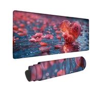 Mouse Pad Pink, Love Mouse Mat 900x400x3 mm with Stitched Edges, Large Gaming Mousepad Non-Slip Rubber Base Design, Waterproof Mousemat for Computers Laptop Desk Office Accessories, Gifts -zzg2505U0