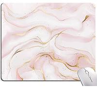 Mouse Pad, Pink Marble with Gold Glitter Wave Mouse Pad Rectangle Designs, Waterproof Anti-Slip Rubber Mousepad Office Accessories Desk Decor Wireless Mouse Pads for Computers Laptop