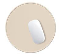Mouse Pad, Premium-Textured Small Round Mousepad 8.7 x 8.7 Inch, Stitched Edge Anti-Slip Waterproof Rubber Mouse Mat, Pretty Cute Mouse Pad for Office Home Gaming Laptop Men Women Kids, Beige