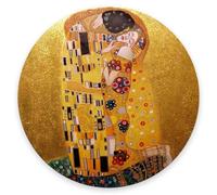 Mouse Pad, Premium-Textured Small Round Mousepad, Anti-Slip Rubber Mouse Mat, Pretty Cute Mouse Pad for Office Home Gaming Laptop Men Women, Gustav Klimts The Kiss