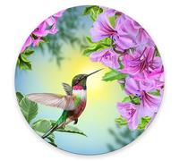 Mouse Pad, Premium-Textured Small Round Mousepad, Anti-Slip Rubber Mouse Mat, Pretty Cute Mouse Pad for Office Home Gaming Laptop Men Women, Hummingbird