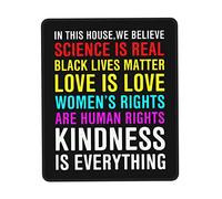 Mouse Pad Pride Flag In This House We Believe Science Is Real Black Lives Matter Mouse Mats Non-Slip Mousepad Soft Desk Mat For Home Work Office 25X30CM