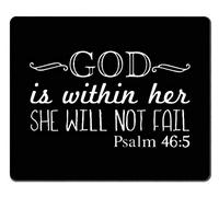 Mouse Pad Psalm 46:5 God Is Within Her,She Will Not Fall- Bible Verse 25X30Cm Rubber Base Mouse Pads Stitched Edge Mousepad For Gaming Computer