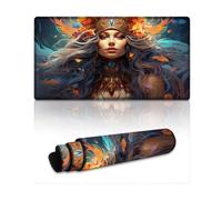 Mouse Pad Psychedelic Goddess of The Northfolk Waterproof Mousepad 40X75cm Keyboard Desk Mat Smooth SurfaceHigh AccuracyFast-MovingAnti-ScratchNon-Slip Base