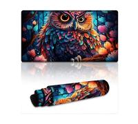 Mouse Pad Psychedelic Owl in The Forest Waterproof Mousepad 40X75cm Keyboard Desk Mat Smooth SurfaceHigh AccuracyFast-MovingAnti-ScratchNon-Slip Base