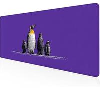 Mouse Pad Purple Gaming Mouse Pad Penguin Large Desk Mat 900x400x3mm,Work From Home Essentials Non-Slip Rubber Base Special Textured Water-Resistant Surface Wear-Resistant Desk Matt For Laptop Y1-198