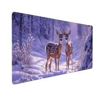 Mouse Pad Purple Mouse Mat Deer Extra Large Desk Mat 31.4x11.8inch,Large XL Mousepad Non-Slip Rubber Base,Office Desk Mousemat Stitched Edges Accessories for Office Decor,Gifts for Women 0E-965
