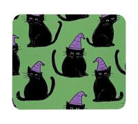 Mouse Pad, Purple Witch Hat Cat Pattern Ergonomic Mouse Mat Durable Gaming Mousepad For Pc Game Laptop 25X30Cm