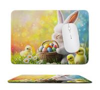 Mouse Pad Rabbit Easter Egg, Small Mouse Mat 36 x 30 cm with Non-Slip Rubber Base, Waterproof Mousepad, Gaming Mousemat for Women Kids Men Laptops Keyboard Tray Home Traveling Office Accessories d-807